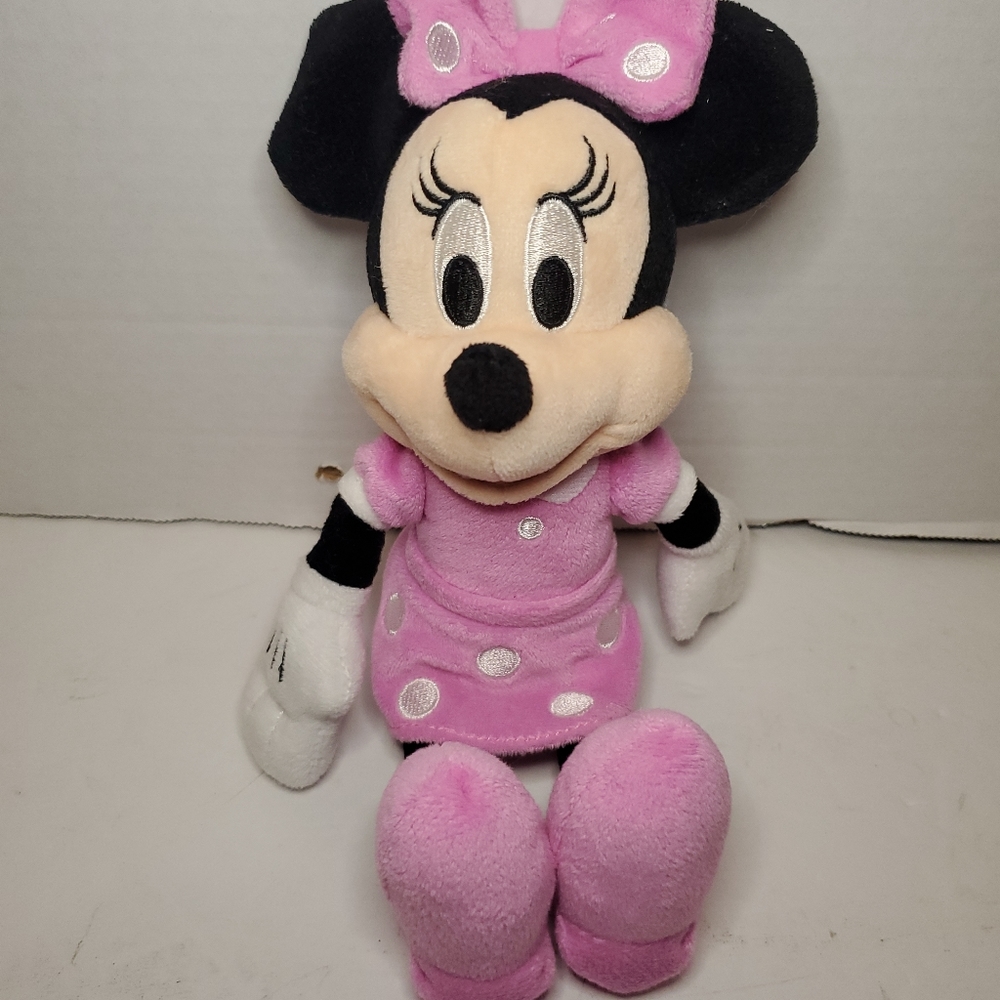 Disney Just Play Plush Minnie Mouse Pink Doll 10" Plush Stuffed Animal Toy.